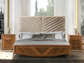 PRESTIGE 2 - Wooden king size bed with upholstered headboard by CASA +39 - view 2